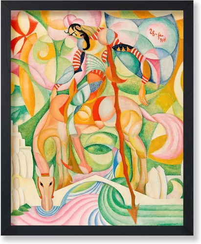 Vista 76 de Poster Master Póster clásico, impresión expresionista vintage, regalo para artistas, amigos, animales en un recinto, horquilla, abstracto, cubismo