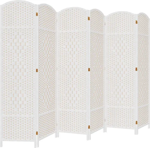 Vista 8 de DURASPACE Divisor de habitación de 6 paneles, pantalla de privacidad plegable de 6 pies de alto, rotación de 360°, partición de madera independiente
