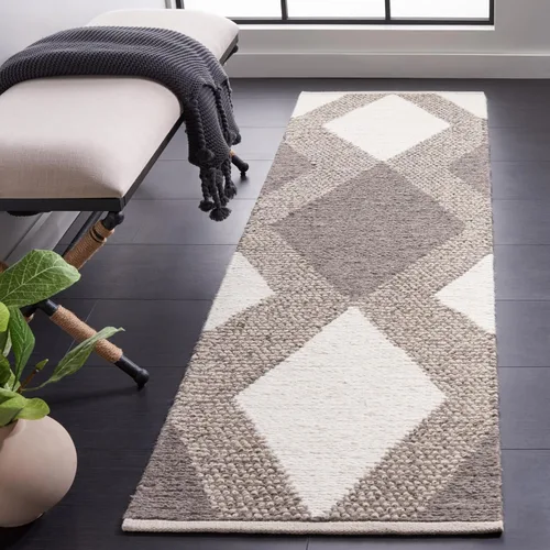 Vista 2 de SAFAVIEH Natura Collection - Alfombra de pasillo de 2 pies 3 pulgadas x 8 pies, marfil y beige, hecha a mano, lana bohemia de granja, ideal