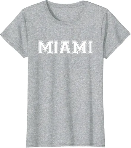 Vista 25 de Camiseta de regalo deportiva estilo universitario Miami Florida, Negro, S