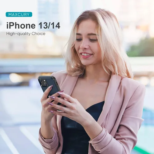 Vista 5 de MAXCURY Funda protectora para iPhone 14, iPhone 13, resistente a prueba de golpes, funda protectora de cuerpo completo, cubierta protectora de borde
