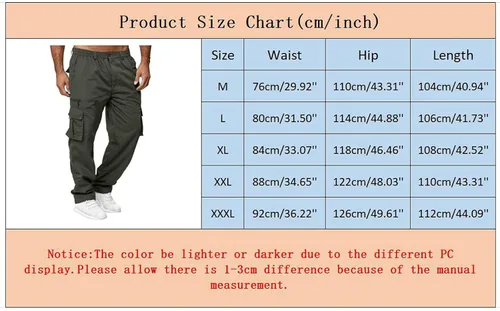 Vista 2 de GDJGTA Pantalones cargo para hombre, pantalones casuales para hombre, pantalones deportivos de algodón para senderismo, trabajo al aire libre