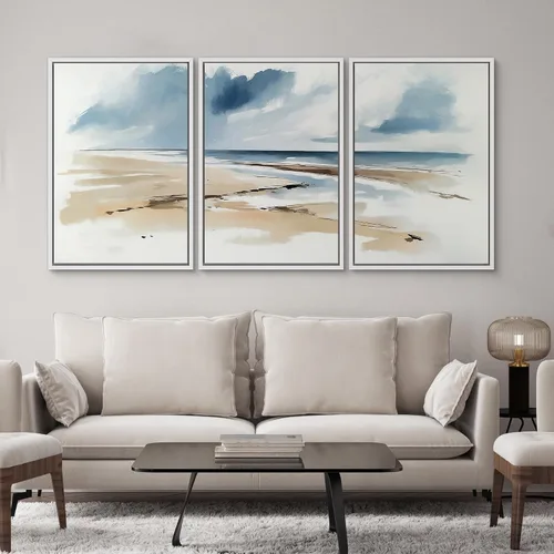 Vista 15 de SIGNWIN Lienzo enmarcado para pared, juego de arte neutro de bosque brumoso, ilustraciones en tono tierra, arte moderno, decorativo, bohemio