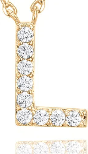 Vista 16 de PAVOI 14K White Gold Plated Cubic Zirconia Initial Necklace Letter Dainty Necklaces for Women