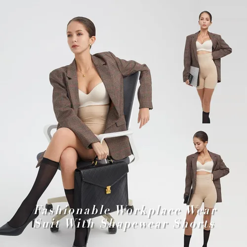 Vista 6 de AMRIY Fajas moldeadoras para mujer, control de abdomen, cintura alta, moldeadoras de cuerpo, pantalones cortos con levantamiento de glúteos, faja