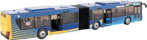Vista 3 de Daron MTA Autobús de la Ciudad de Nueva York 16" Autobús Articulado RT8571 Juguete, Azul, Marrón