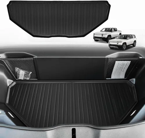 Vista 13 de BestEvMod Compatible con Rivian R1T R1S Tapete para maletero delantero todo clima Material TPE Goma Forro de carga Rivian R1T R1S 2022 2023 2024