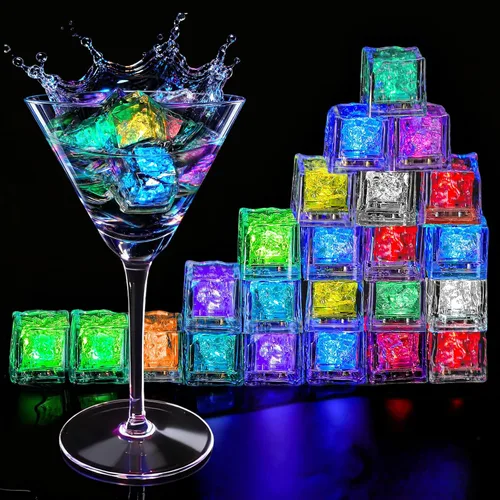 Vista 10 de RowinsyDD Light Up Ice Cubes, 18 Pack Multi Color Led Ice Cubes for Drinks