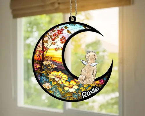 Vista 339 de LOVELYPOD Adorno de Navidad personalizado para perro Basset Hound (marrón) Basset Hound (marrón) adorno para atrapasoles de perro, razas de perros