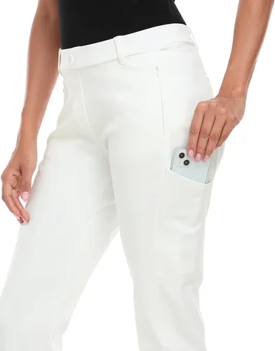 Vista 3 de HDE Pantalones de yoga para mujer pierna recta pantalones de meter con 8 bolsillos