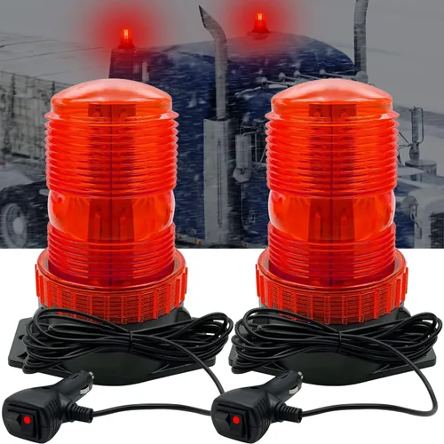 Vista 10 de Luz estroboscópica LED, luces intermitentes de seguridad de emergencia de 12 V-24 V con cable magnético y cable recto de 16.4 pies para vehículo