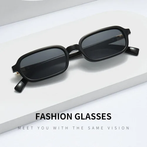 Vista 3 de Ridering Lentes de sol cuadrados retro de los años 90 para mujeres y hombres, lentes de sol pequeños y estrechos vintage con protección UV