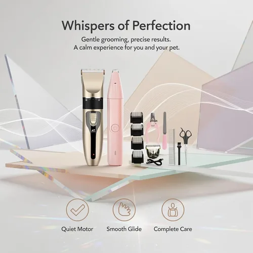 Vista 5 de 13-Piece Pet Grooming Kit, Low Noise Pet Clippers with Replaceable Blade Head, Includes 4 Limit Combs, Nail Grinder, Nail Clipper, File, Comb
