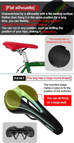 Vista 6 de Sillín GORIX para Bicicleta Cómodo con Cojín y Riel para Bicicleta de Montaña y Carretera para Hombres y Mujeres (GX-C19)