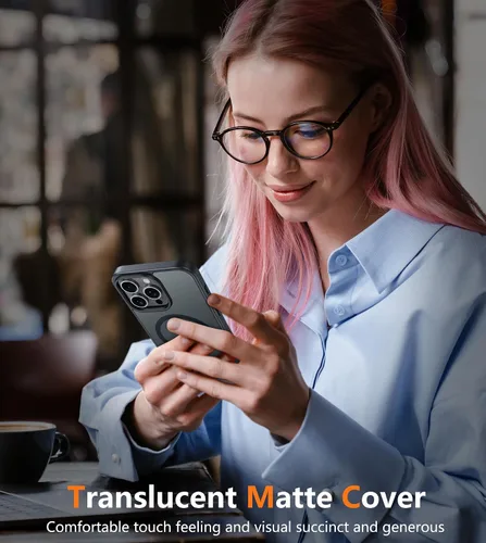 Vista 8 de FNTCASE - Funda para iPhone 16 Pro: magnética, mate, translúcida, de grado militar, protectora contra caídas, resistente, fina, duradera y a prueba