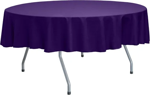 Vista 52 de Ultimate Textile Mantel redondo reversible Shantung Satin Majestic de 84 pulgadas, color rosa hielo