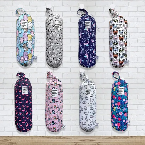 Vista 6 de 2 unids impermeable plástico supermercado bolsa titular de compras soporte organizador cocina almacenamiento bolsa dispensador múltiples diseños B&W
