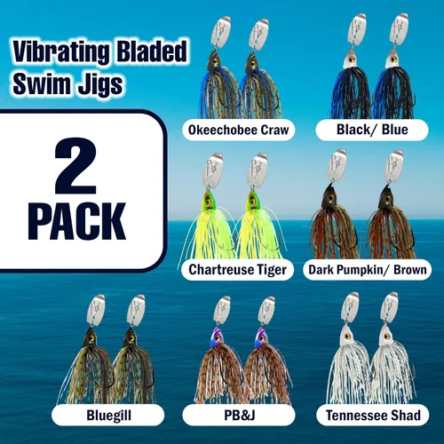 Vista 5 de Reaction Tackle Tungsten Bladed Jig Heads - Swimbait Fishing Jigs for Large and Smallmouth Bass, Trout, Walleye - Bass Fishing Lures Make a Chatter