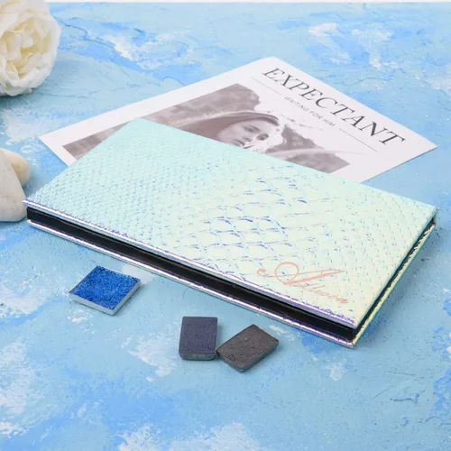 Vista 7 de Allwon Paleta magnética de sirena vacía paleta de maquillaje con espejo y 20 unidades adhesivas vacías de metal para sombra de ojos, lápiz labial