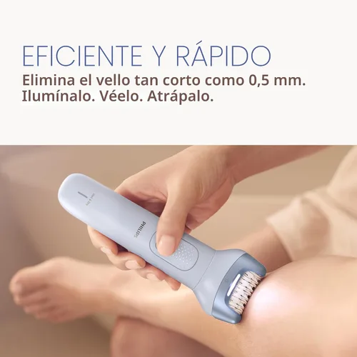 Vista 4 de Philips Depiladora Serie 8000 - Depiladora eléctrica inalámbrica en seco y húmedo, depiladora para piernas y cuerpo, con ProGuide, 3 accesorios, 60