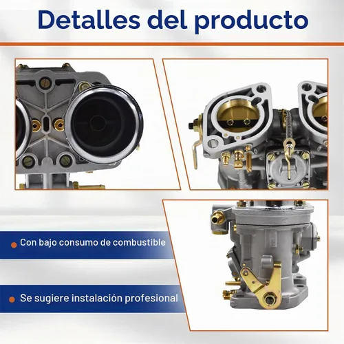 Vista 4 de GXYWADY Repuesto de carburador de 2 barriles para VW Beetle Bug Fiat Weber Engine 40 IDF Carb
