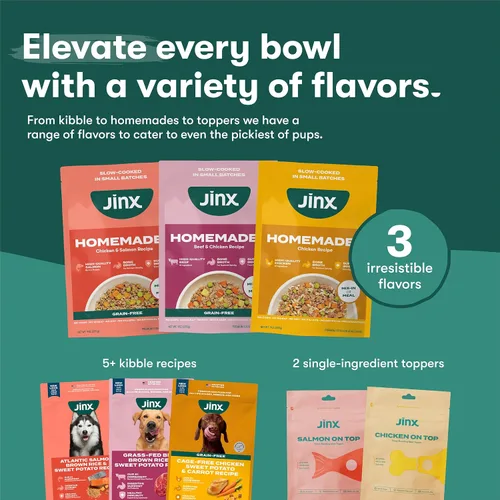 Vista 8 de Jinx Comida Húmeda para Perros Sin Granos de Res y Pollo, Comida o Mezcla en Complementos para Comida Seca, Hecha con Pollo Real, Caldo de Hueso