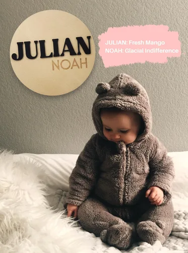 Vista 9 de Personalized Baby Announcement Sign, Baby Name Signs for Nursery, Newborn Announcement Sign, Birth Announcement Sign, Announcement Board for New