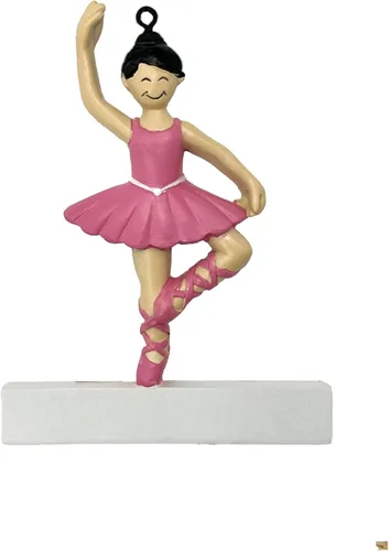 Vista 2 de Adorno de Navidad personalizado bailarina bailarina, bailarina de ballet, morena