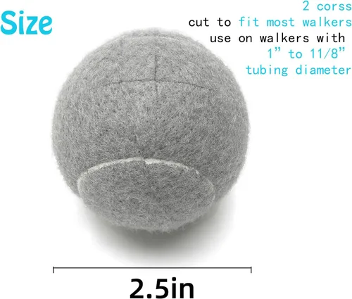 Vista 6 de Precut Tennis Balls for Walkers 4 PCS Walker Tennis Ball for Furniture Legs and Floor Protection Heavy Duty Long Lasting Felt Pad Glide,Fit Most
