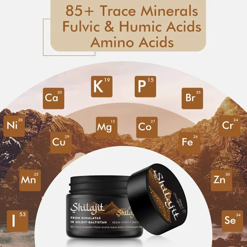 Vista 4 de Shilajit - Shilajit de resina pura del Himalaya, grado dorado, 100 % puro, con ácido fúlvico y complejo de minerales traza de 85 + para energía