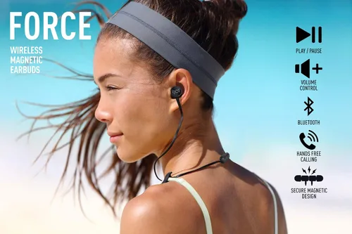 Vista 5 de iJoy auriculares Bluetooth inalámbricos deportivos IPX4 a prueba de sudor, audífonos deportivos con micrófono, auriculares con cancelación de ruido