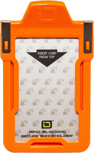 Vista 28 de Identity Stronghold - Soporte seguro para tarjetas RFID para 1 tarjeta, soporte para tarjetas de identificación de plástico duro resistente
