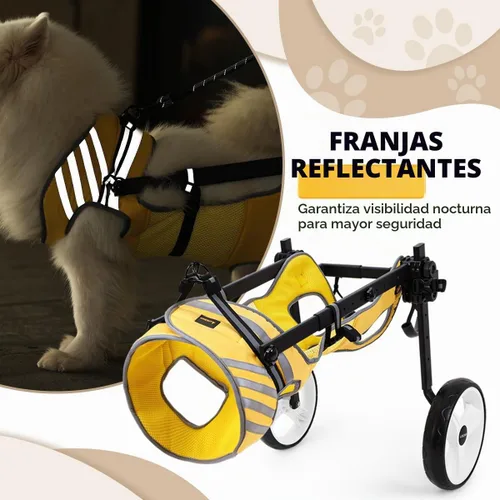 Vista 7 de Silla de ruedas para perros para patas traseras, grande, silla de ruedas resistente para perros medianos a grandes, carritos ajustables para perros