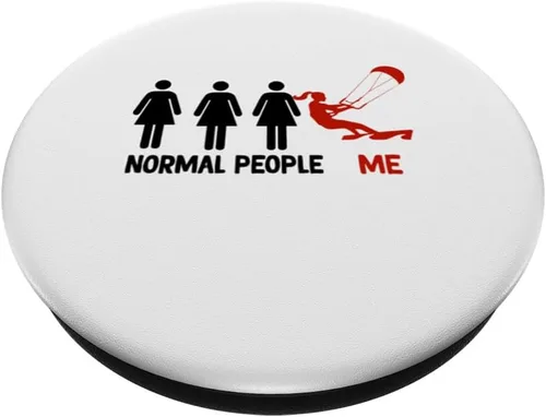 Vista 2 de funny Kiteboarding normel pepole me Kitesurf Kiteboarder PopSockets Swappable PopGrip
