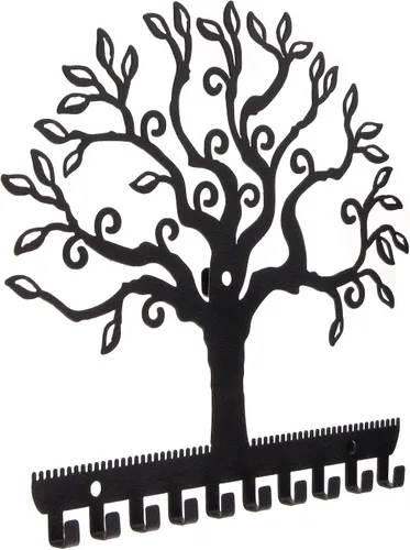 Vista 2 de Angelynn's Soporte para aretes colgantes de pared, organizador de joyas para colgar collares, pulseras, armario, bandeja de almacenamiento, árbol