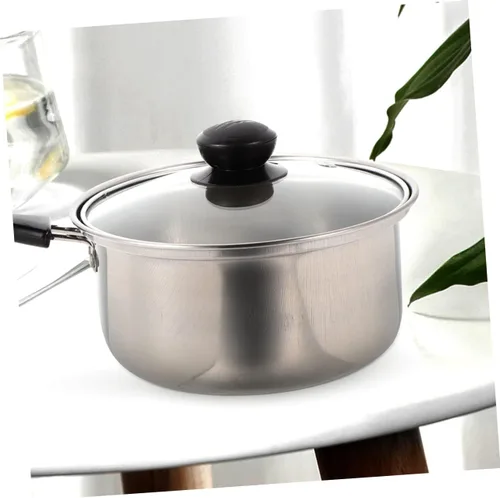 Vista 8 de 1 juego de olla de leche de acero inoxidable con mango largo antiadherente cacerola de cocción para calentamiento rápido para sopa de leche y pasta
