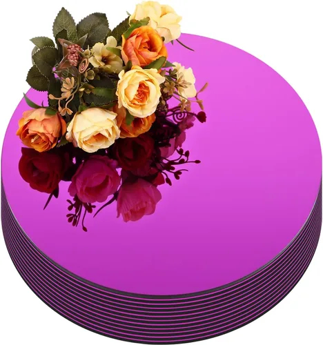 Vista 14 de Thyle 12 Piezas de Espejos Redondos de Acrílico de 10 Pulgadas para Centros de Mesa, Espejos Circulares para Velas, Placas para Pared, Centros
