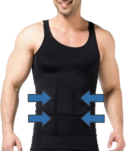 Vista 4 de Camisas de compresión para hombre para adelgazar sin mangas para hombre