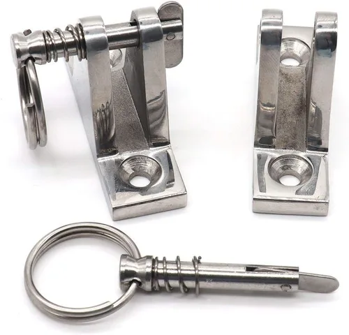 Vista 5 de VTurboWay Bimini Top Deck Hinge with Pin and Ring, 316 Stainless Steel, Free Installation Screws