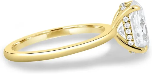 Vista 10 de Anillos de compromiso de moissanita de oro macizo de plata 925 de 10 quilates y 14 quilates y 18 quilates para mujer Juego de anillos de boda