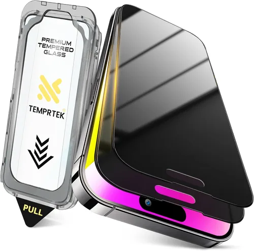 Vista 18 de TEMPRTEK+ 2 Pack para iPhone 14 Pro Protector de Pantalla de Privacidad, Vidrio Templado Antiespía, Resistencia a Rayaduras y Huellas Digitales
