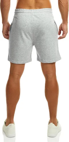 Vista 4 de Ouber Pantalones cortos deportivos de algodón para hombre, pantalones cortos de entrenamiento para gimnasio, deportivos y casuales