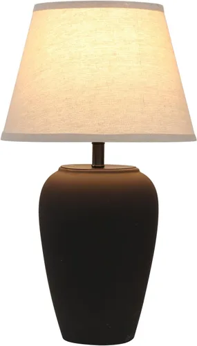 Vista 9 de YEPDIN TL3 - Lámpara de mesa de cerámica de 21.25 pulgadas, compacta y esmerilada, pantalla de tela cónica, decoración de cerámica para sala