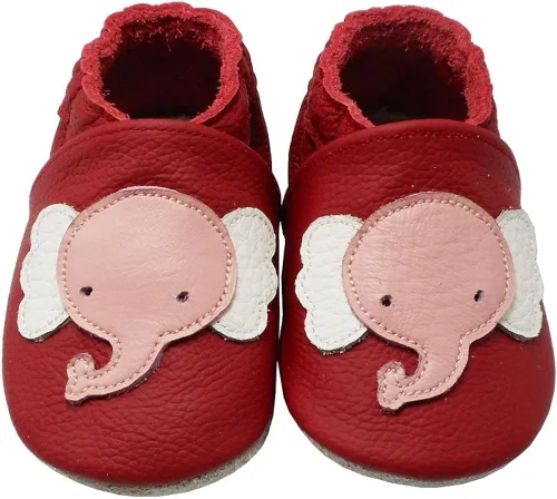 Vista 2 de YALION - Mocasines de cuero suave para bebés, niños y niñas, para gatear y dar sus primeros pasos