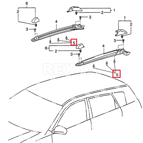 Vista 6 de Rexka Clips de panel de puerta de moldeo trasero para Toyota Pick-Up Pontiac Vibe 62955-20020 GM 94848834