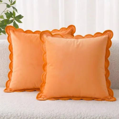 Vista 22 de Fundas de almohada Folkulture Juego de 2 fundas de almohada decorativas (50 x 50 cm) Fundas de almohada azules de algodón para sofá o lindas