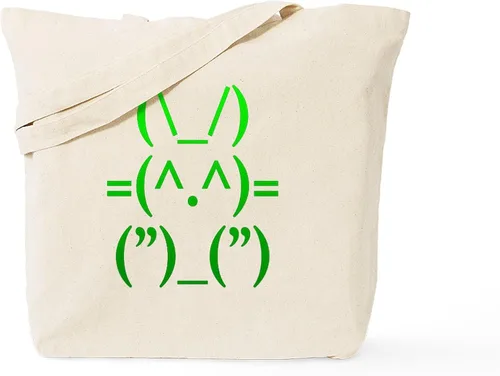 Vista 14 de CafePress Ascii Rabbit Tote Bag - Bolsa de lona natural, bolsa de compras reutilizable