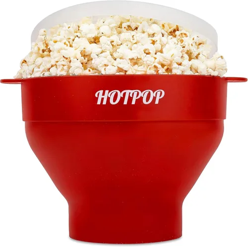 Vista 22 de El Hotpop Original - Palomitero para microondas, Popcorn, contenedor de silicona para hacer palomitas de maíz, cuenco plegable sin BPA y apto