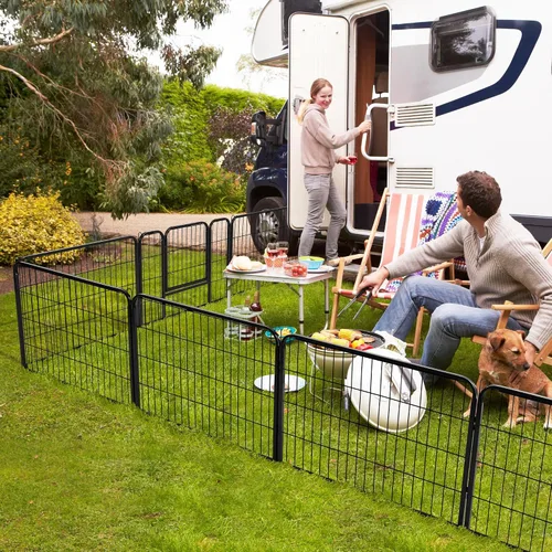 Vista 4 de Topeakmart Corralito para perros extra ancho de 6 paneles de 24 pulgadas