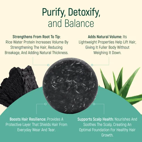 Vista 5 de Barra de champú de agua de proteína de arroz sólido con jabón para el cabello con efecto acondicionador - Barras de champú para cabello con todos